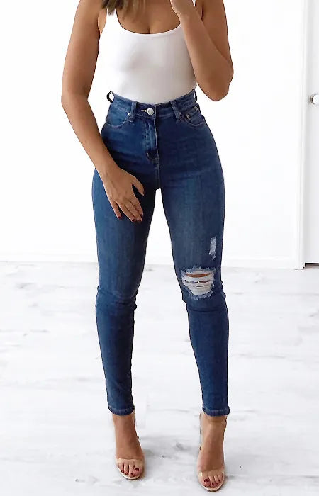 high rise skinny leg