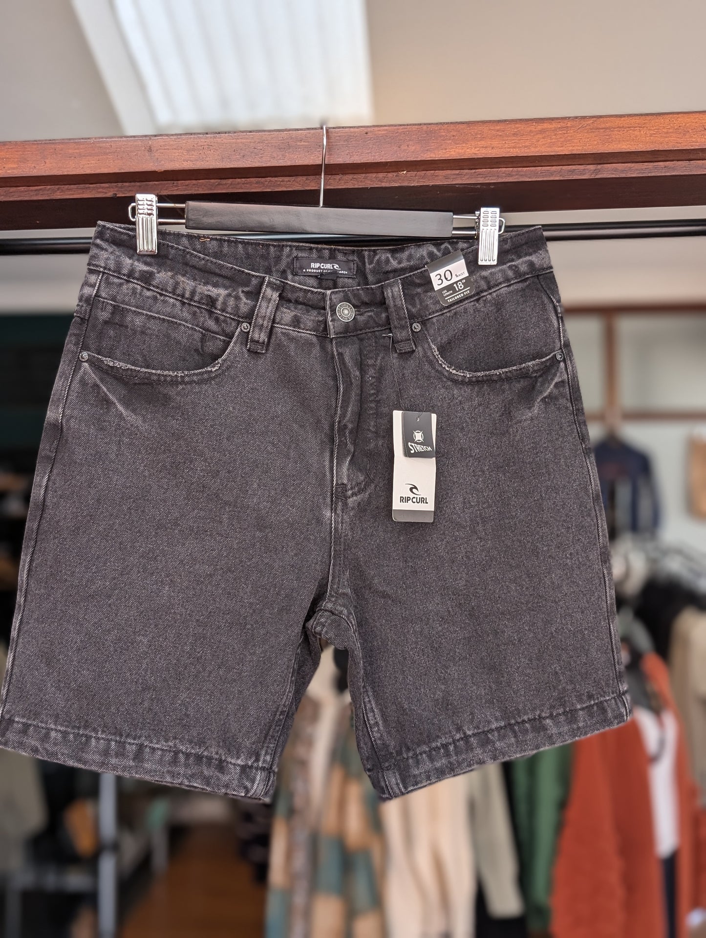 Rip Curl Epic Denim Walk Short - Washed Black