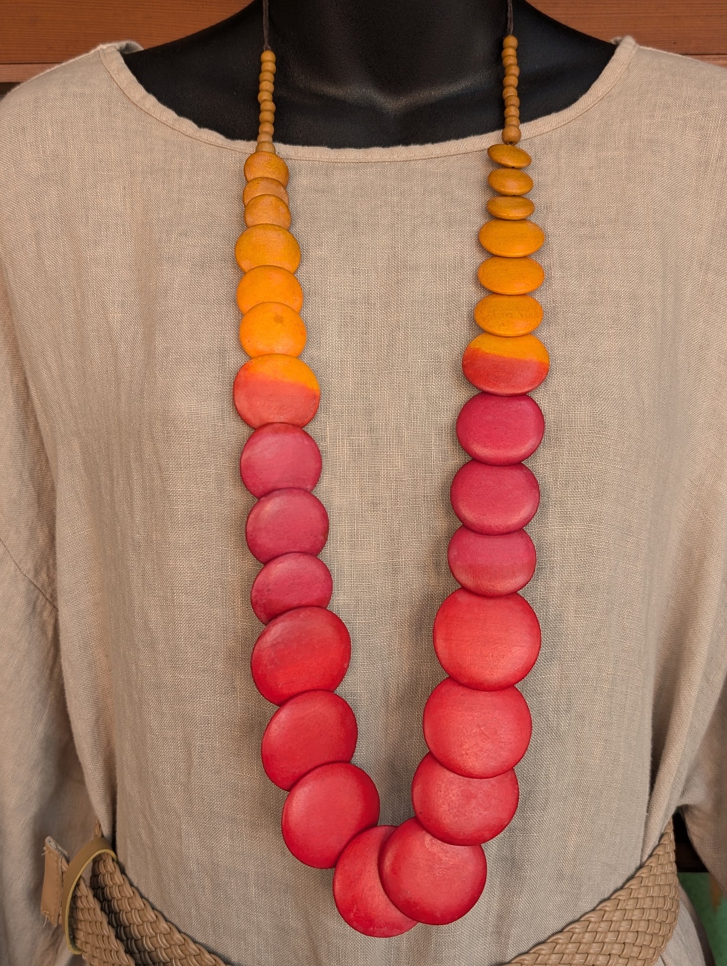 Sunset wooden necklace