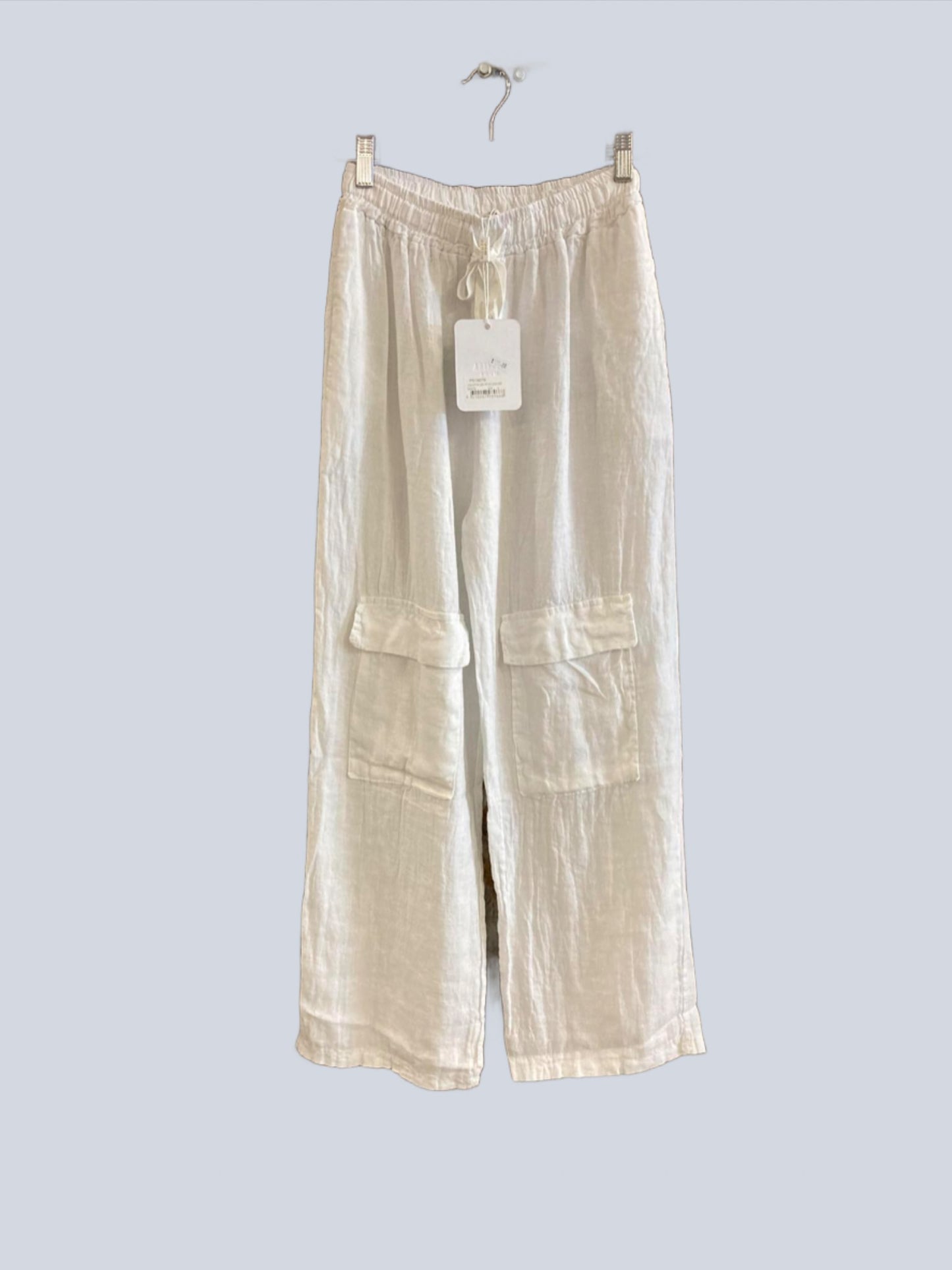 white linen pants